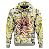 economico Grafica di personaggi di cartoni animati e film-One Piece Monkey D.Rufy Ingranaggio di Rufy 5 Felpa con cappuccio Pullover Manga 3D Tasca frontale Grafica Per Da coppia Per uomo Per donna Per adulto Halloween Carnevale Mascherata Stampa 3D Feste