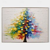 abordables Peintures fleurs/botaniques-peinture d&#039;arbre en fleurs colorée à la main 100% peint à la main peinture d&#039;arbre de fleur texturée peinture à l&#039;huile d&#039;arbre abstrait acrylique peinture de décoration murale pour salon bureau