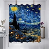 abordables Rideaux de Douche-Rideau de douche avec crochets 180cm*180cm(70&quot;*70&quot;) polyester lavable imperméable motif paysage peinture à l&#039;huile Van Gogh Arbre de Vie