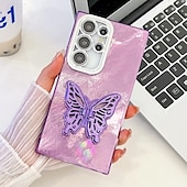 Χαμηλού Κόστους Samsung Θήκη-τηλέφωνο tok Για Samsung Galaxy S24 S24 Ultra Plus S23 Ultra A55 A35 A25 A15 5G Α54 S25 Ultra Πίσω Κάλυμμα με βάση στήριξης Προστατευτικό φακού κάμερας Ανθεκτική σε πτώσεις Πεταλούδα Επιμετάλλωση PC