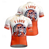 abordables Maillots pour hommes-Homme Maillot Velo Cyclisme Manche Courte Cyclisme Tee-shirt Maillot avec 3 poches arrière VTT Vélo tout terrain Respirable Séchage rapide Conception anatomique Mèche Jaune Rouge Bleu Bande dessinée