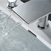 billige Baderomskraner-Vaskekran for baderom - Foss galvanisert Montere Utsiden Enkelt håndtak tre hullBath Taps