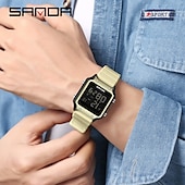 abordables Relojes digitales-Reloj electrónico de moda para hombre Sanda 2174, reloj despertador multifuncional deportivo resistente al agua 2024, reloj electrónico LED para hombre