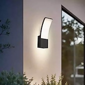 baratos luzes de parede ao ar livre-luz de parede externa led 12w arco moderno luz de parede externa à prova d&#039;água ip65 estável em luz de parede preta externa adequada para varanda externa pátio jardim banheiro quarto 85-265v
