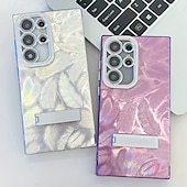 お買い得  サムスン用ケース-電話 ケース 用途 サムスンのギャラクシー S24 S24 Ultra Plus S23 Ultra A55 A35 A25 A15 5G A54 S25ウルトラ バックカバー スタンド付き カメラレンズプロテクター 耐衝撃 仕上げ PC