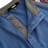 billiga Casual Henley T-shirt-Herr Henleytröja T-tröja Färgblock Henley Utomhus Ledigt Kortärmad Knapp Kläder Mode Designer Bekväm