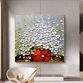 abordables Peintures fleurs/botaniques-peinture à l&#039;huile abstraite peinte à la main sur une fleur, peinture à l&#039;huile abstraite faite à la main sur un arbre en fleurs, arbre coloré en fleurs sur toile, œuvre d&#039;art florale faite à la main,