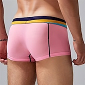 preiswerte Boxershorts für Herren-Herren 1 pc Unterwäsche Boxer Boxer-Shorts Nylon Atmungsaktiv Weich Komfortabel Farbblock Buchstabe Mittlere Hüfthöhe Schwarz Weiß