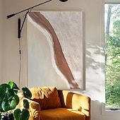 preiswerte Landschaftsgemälde-großes Gemälde handgemachtes abstraktes Ölgemälde handgemalt beige Gemälde handgemachtes Wabi Sabi Kunstwerk Ölgemälde handgemalt strukturiertes Ölgemälde beige Ölgemälde modernes Dekor