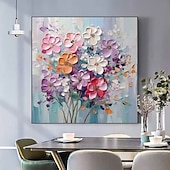 economico Quadri fiori/botanica-dipinto a mano astratto fiore dipinto a olio fatto a mano astratto albero in fiore dipinto a olio albero colorato in fiore su tela pianta fatta a mano dipinto floreale opera d&#039;arte pittura paesaggio