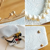 cheap Clutches &amp; Evening Bags-Women&#039;s Vintage Pearl Handle Lace Clutch - Elegant Evening Bag for Weddings and Formal Events