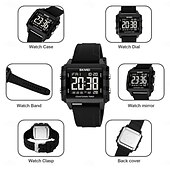 preiswerte Digitaluhr-SKMEI Jugend Coole Digitale Sportuhren Geschenk für Männer Frauen Studenten 5Bar Wasserdicht Stoppuhr Countdown-Armbanduhr