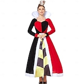 halpa Naisten puvut-Alice in Wonderland Satu herttakuningatar Punainen kuningatar Myrkky Mekot Cosplay Elokuva-cosplay for Naisten Aikuiset Karnevaali Naamiaiset Suoritus Juhla