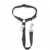 abordables Fundas de asiento para coche-Cinturón de seguridad para perros ajustable para automóviles elástico bungee arnés de perro fuerte para automóvil enganche giratorio de 360° cinturón de seguridad de perro duradero para automóvil