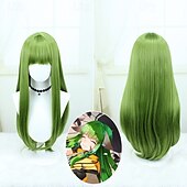 economico Parrucche Anime-parrucca cosplay anime - 23,62 pollici verde erba capelli lunghi e lisci, resistente al calore