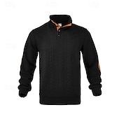 economico Felpe di base-Per uomo Felpa Nero Giallo Cachi Grigio scuro Colletto Mao Color Block Jacquard Collage Sportivo Giornaliero Per eventi Strutturato Streetwear Essenziale Informale Autunno inverno Abbigliamento Felpe