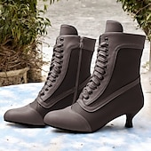 levne 30. léta-Dámské Boty Boty na knoflíky Větší velikosti Boty na podpatku Venkovní Párty Denní Barevné bloky Kotníkové boty Booties Nízký tenký Oblá špička Elegantní prázdniny Vinobraní Umělá kůže Šněrování