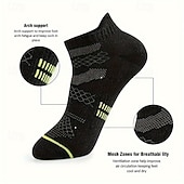 cheap Men's Socks-Men's 5 Pairs Multi Packs Socks Running Socks Casual Socks White Yellow Color Color Block Sports &amp; Outdoor Daily Vacation Basic Medium Spring Fall Fashion Casual