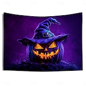 economico arazzi da parete di halloween-decorazioni di halloween arazzo con luce nera uv reattivo fosforescente festa fosforescente casa stregata psichedelico trippy nebbioso arazzo appeso arte murale per soggiorno camera da letto fantasma