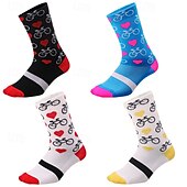 abordables Calcetines de ciclismo-Calcetines unisex, calcetines de compresión, calcetines de bicicleta, calcetines deportivos, calcetines atléticos, para acampar/senderismo, ejercicio al aire libre, ciclismo/bicicleta, cálidos,