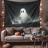 billiga Halloween dekoration-halloween dekorationer hängande gobeläng spöke gå hund väggkonst stor gobeläng väggmålning dekor fotografi bakgrund filt gardin hem sovrum vardagsrum dekoration