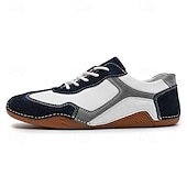 ieftine Adidași Bărbați-adidași sport de piele de căprioară, verzi și albi, pentru bărbați, cu design cu șireturi - comozi și stilați pentru ținute casual și atletice