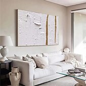 preiswerte Landschaftsgemälde-3D-Ölgemälde in Gold, handgefertigt, abstrakt, braun und weiß, Kunst-Ölgemälde auf Leinwand, handgemalt, goldweißes Gemälde, modernes Struktur-Ölgemälde, Wanddekoration für Schlafzimmer, Wohnzimmer,