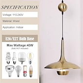 abordables Suspension-Lampe suspendue à LED blanc chaud 30/40/50 cm lustre à branches à poulie industrielle avec lampe à fil rétractable de style campagnard rétro réglable pour éclairage intérieur et éclairage de plafond