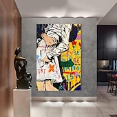 cheap People Paintings-Banksy Style Astronaut oil painting Pop Art Graffiti art Oil Painting 100% HandMade street art Oil Painting Astronaut pop art Oil Painting