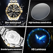 voordelige Quartz-horloges-OLEVS Heren Quartz horloges Minimalistisch Modieus Zakelijk Polshorloge Lichtgevend Kalender Datum Week WATERDICHT Teräs Horloge