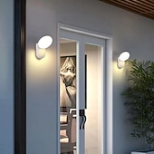 abordables luces de pared al aire libre-Aplique de pared LED para exteriores, blanco cálido, 1 luz, sensor de movimiento, aspecto moderno, aplique de pared para porche, puerta de patio, garaje, 110-240 V