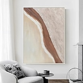preiswerte Landschaftsgemälde-großes Gemälde handgemachtes abstraktes Ölgemälde handgemalt beige Gemälde handgemachtes Wabi Sabi Kunstwerk Ölgemälde handgemalt strukturiertes Ölgemälde beige Ölgemälde modernes Dekor