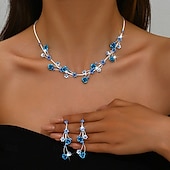 voordelige Sieradensets-Sieradenset 3 stuks Legering Oorbellen Kettingen Dames Elegant Vintage Modieus meetkundig Bloemvorm Geometrische vorm Sieraden set Voor Bruiloft Feest Vuosipäivä