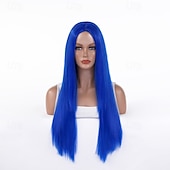 economico Parrucche da festa-Parrucca del costume cosplay Liscio Parte di mezzo Parrucca Lungo Rosa chiaro Rosso bordeaux Oro pallido Oro latte giallo lino Capelli sintetici Per donna Biondo Rosa Rosso