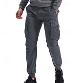 cheap Cargo Pants-Men&#039;s Cargo Pants Joggers Tactical Pants Trousers Elastic Waist Multi Pocket Elastic Cuff Plain Wearable Outdoor Daily Camping &amp; Hiking Fashion Classic Black Wine