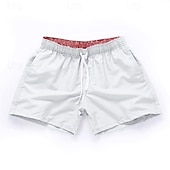 cheap Men&#039;s Swim Shorts-Men&#039;s Board Shorts Swim Shorts Swim Trunks Drawstring Elastic Waist Elastic Drawstring Design Solid Colored Quick Dry Sports Short Daily Going out Beach Streetwear Casual Black White Micro-elastic