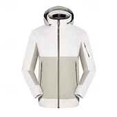 baratos Casacos Leves, Polares &amp; Caminhada-Homens Jaqueta Softshell Jaqueta de Trilha Ao ar livre Bloco de cor Prova-de-Água A Prova de Vento Respirável Jaqueta leve Jaqueta corta-vento Viajar Preto Branco Azul Laranja Verde