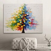 abordables Peintures fleurs/botaniques-peinture d&#039;arbre en fleurs colorée à la main 100% peint à la main peinture d&#039;arbre de fleur texturée peinture à l&#039;huile d&#039;arbre abstrait acrylique peinture de décoration murale pour salon bureau