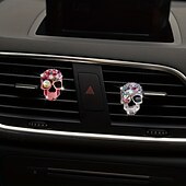 お買い得  車用アクセサリー＆オーナメント-スケルトンデザインの車の排気管ハンガー、車の芳香剤クリップ、キラキラ光る車の装飾