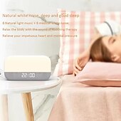お買い得  スマートライト-LEDスマートライトサンライズアラームクロックウェイクアップライトサンライズシミュレーションアラームクロック子供大人の寝室用