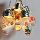 economico Luci di Natale-luci a forma di omino di pan di zenzero luci a forma di fata di Natale, luci a forma di lampadina per albero di Natale 1,5 m 10 led alimentati a batteria luci decorative per feste di Natale