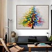 abordables Peintures fleurs/botaniques-peinture d&#039;arbre en fleurs colorée à la main 100% peint à la main peinture d&#039;arbre de fleur texturée peinture à l&#039;huile d&#039;arbre abstrait acrylique peinture de décoration murale pour salon bureau