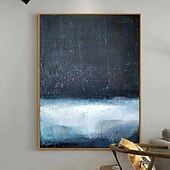 preiswerte Pop-Ölgemälde-großes handgemaltes 3D-Ölgemälde auf blauer Leinwand, handgefertigtes abstraktes Gemälde, handgefertigtes Wandkunstgemälde, leichtes Luxus-Ölgemälde für Wohnzimmer, Schlafzimmer, Wanddekoration