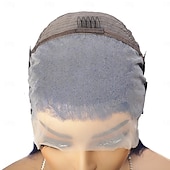 economico Parrucche lace front capelli veri-Parrucca frontale in pizzo blu 13x4 con capelli umani, parrucca frontale in pizzo trasparente con capelli lisci, densità 150%