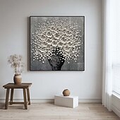 abordables Peintures fleurs/botaniques-peinture à l&#039;huile abstraite peinte à la main sur une fleur, peinture à l&#039;huile abstraite faite à la main sur un arbre en fleurs, arbre coloré en fleurs sur toile, œuvre d&#039;art florale faite à la main,