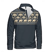baratos Moletons 3D masculinos-Homens Floral Moletons Moletom com zíper Manga Longa Moletom Colarinho Chinês Diário Casual Vintage retrô Impressão 3D Férias Para Noite Streetwear Imprimir Primavera &amp; Outono