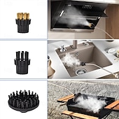 economico elettrodomestici-Pulitore a vapore portatile da 2500 W, macchina per la pulizia a vapore ad alta temperatura e pressione, vaporizzatore portatile con testine a spazzola per la decorazione di auto, cucina, bagno,