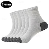billiga herrstrumpor-Herr 5 par Multipack Socka Löparstrumpor Vardagliga strumpor Svart Vit Färg Färgblock Sport &amp; Utomhus Dagligen Semester Grundläggande Medium Vår Höst Mode Ledigt