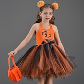 economico Costumi per Ragazze-Zucca Halloween Costume Tutu Travestirsi Bambini Ragazze Giornata universale dell&#039;infanzia Mascherata Feste Costumi di Halloween facili Vestirsi