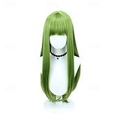 economico Parrucche Anime-parrucca cosplay anime - 23,62 pollici verde erba capelli lunghi e lisci, resistente al calore